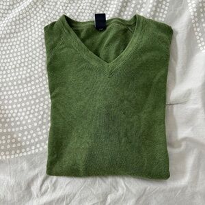 Gap Wool Blend Green V-neck Sweater, Men's L